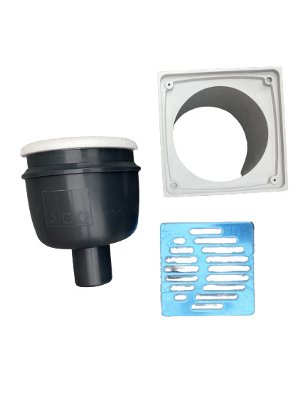 Wpust EASYFLOW DN50 pionowy z rusztem 150x150