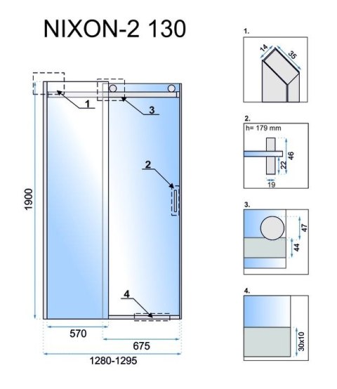 DRZWI PRYSZNICOWE NIXON-2 CHROM 140 P DRZWI PRYSZNICOWE NIXON-2 CHROM 140 P