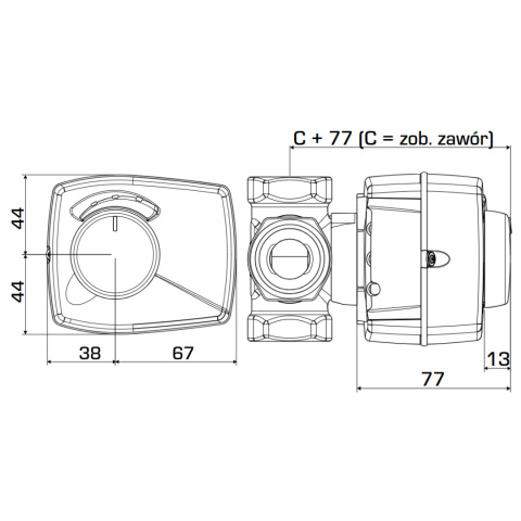 Siłownik ARA653 3-punktowy SPDT, 24V AC, 6Nm, 60s Siłownik ARA653 3-punktowy SPDT, 24V AC, 6Nm, 60s