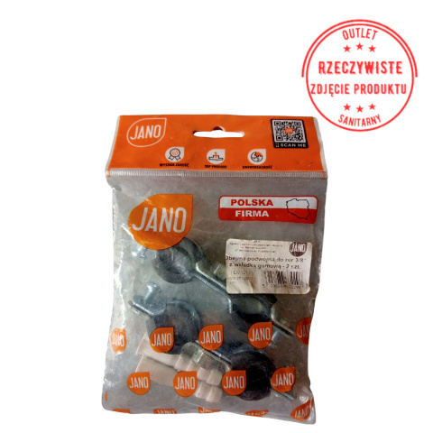 Obejma podwójna do rur z wkładką gumową JANO 3/8'' (2 szt. w opak.) Obejma podwójna do rur z wkładką gumową JANO 3/8'' (2 szt. w opak.)